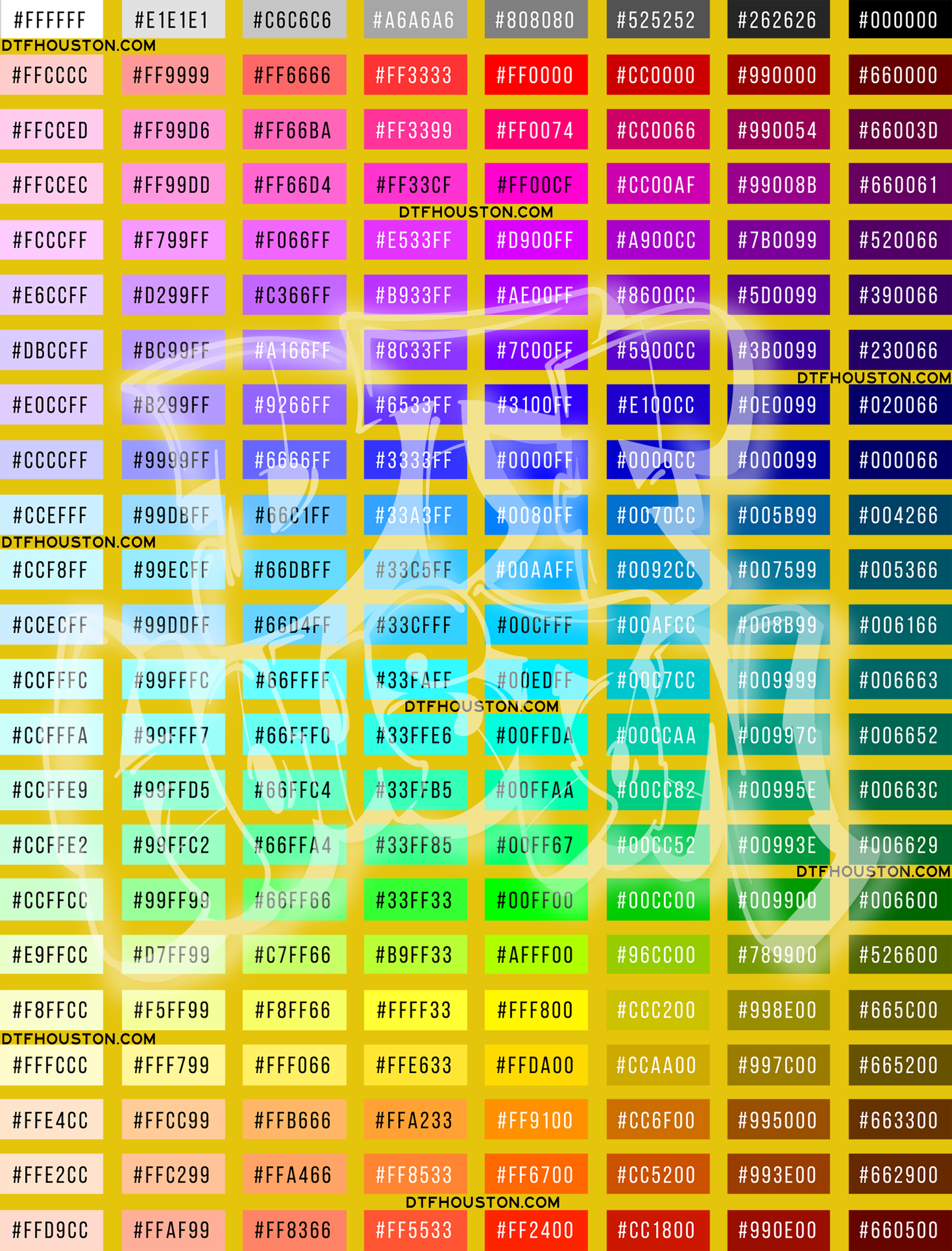 HEX Color Chart